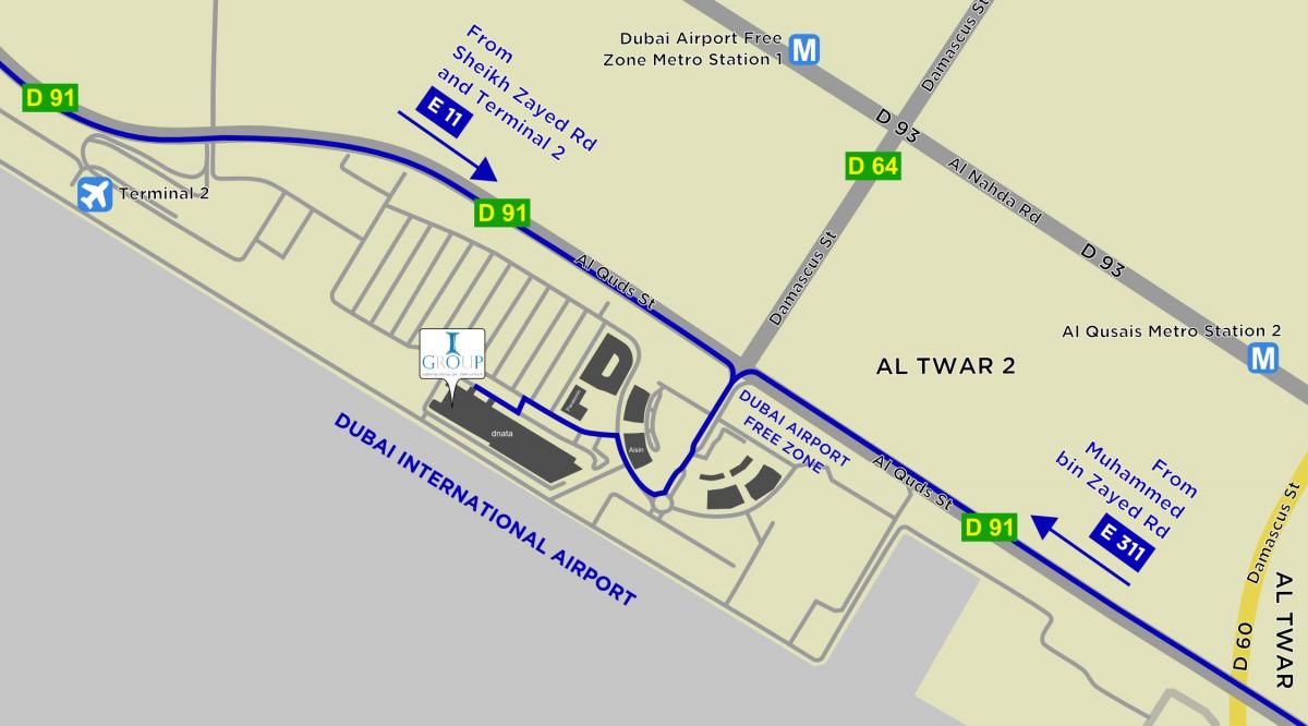 карта свободная зона аэропорта Дубай