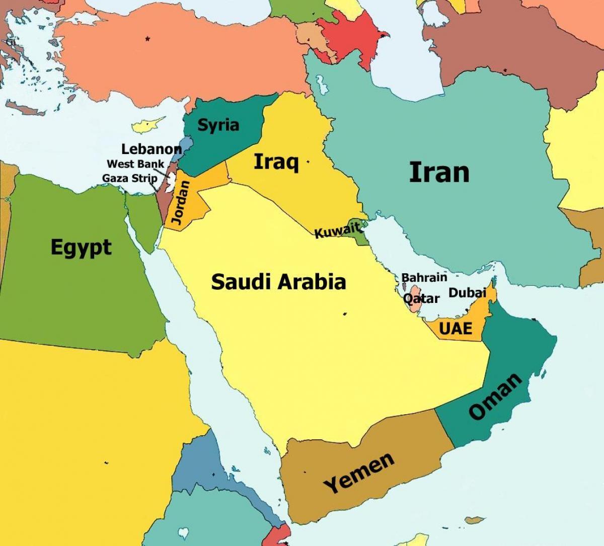 Дубай карта Ближнего Востока
