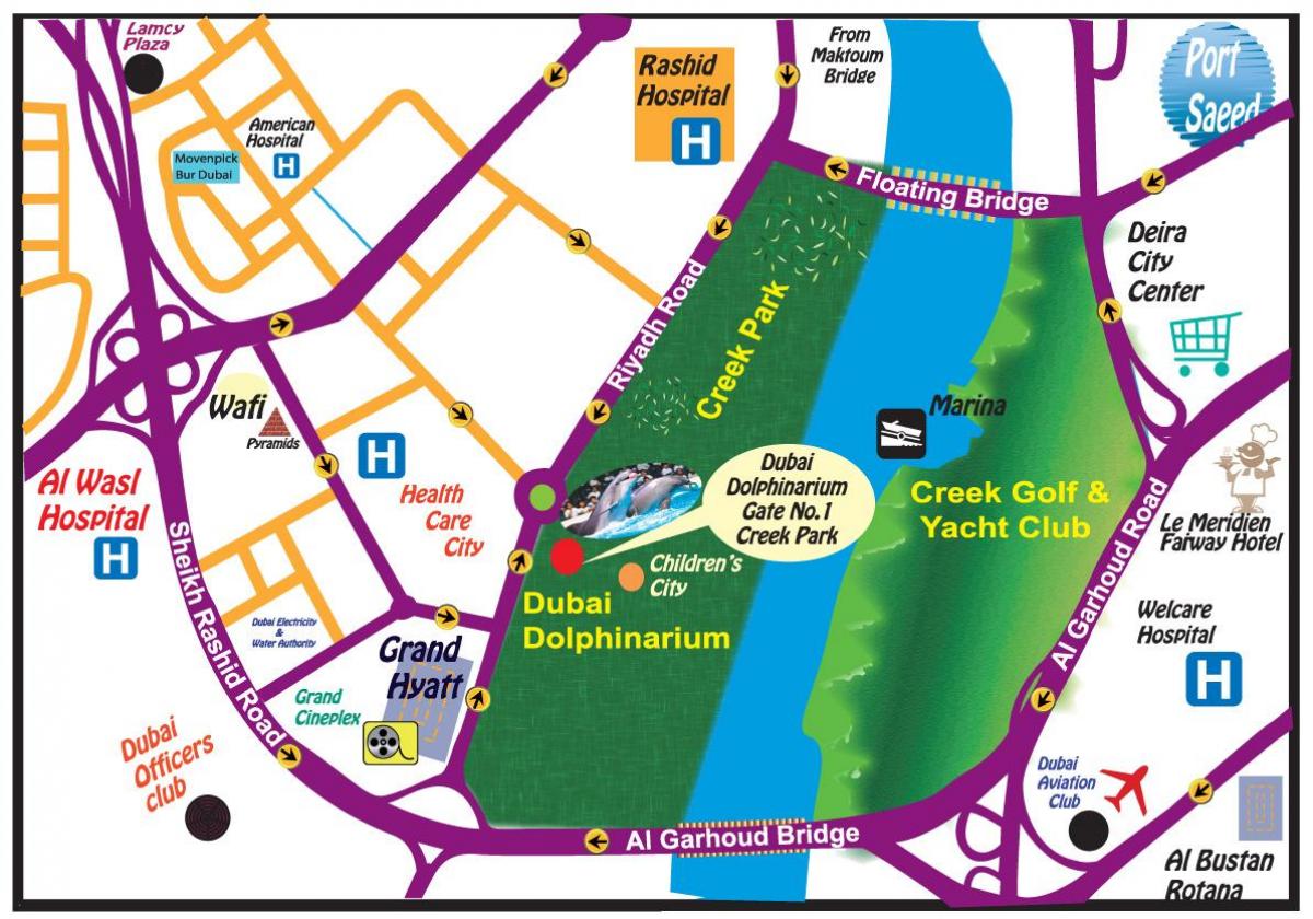 Шоу дельфинов Дубай расположение на карте