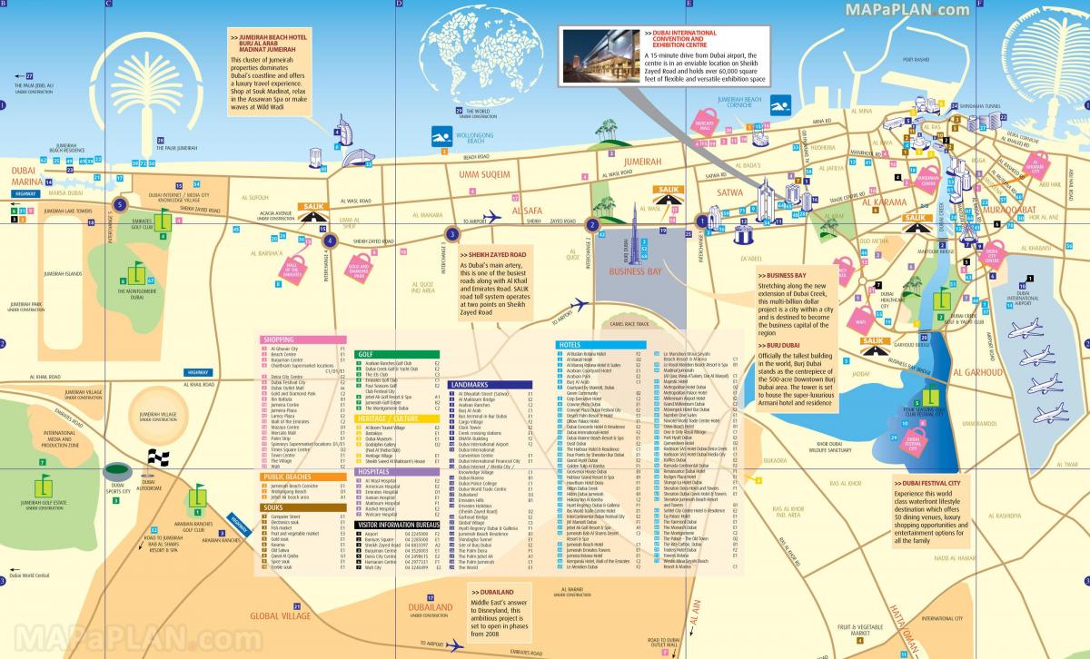 карта центра города Дубай