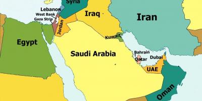 Дубай карта Ближнего Востока
