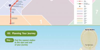 Карта метро Дубая зеленая линия