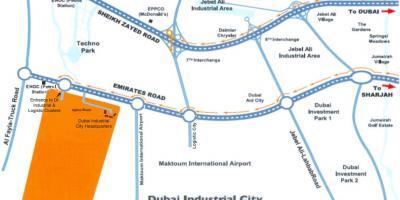 Карта Дубая промышленный город