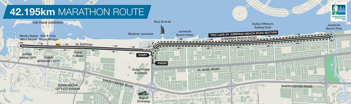 карта Дубайском марафоне