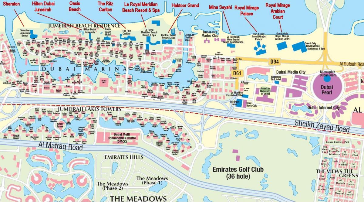 Дубай Марина карта с названиями дом