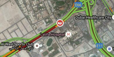 Латифа госпиталь Дубаи расположение на карте